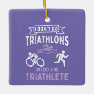 Ornement En Céramique Triathlon Funny