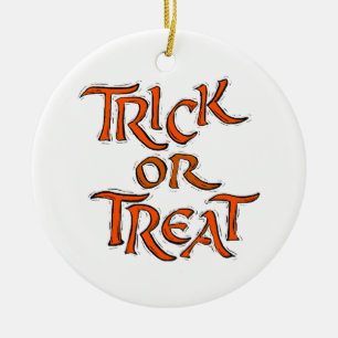 Ornement En Céramique Trick Halloween ou Traiter les mots
