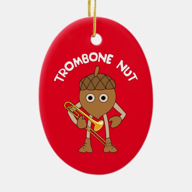 Ornement en céramique Trombone Nut Text (Dos)