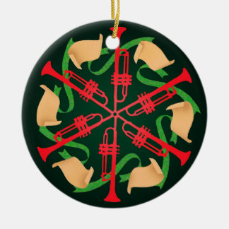 Ornement En Céramique Trompettes et rubans