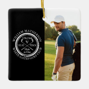 Ornement En Céramique Trou en un de golf Photo personnalisée Golfeur