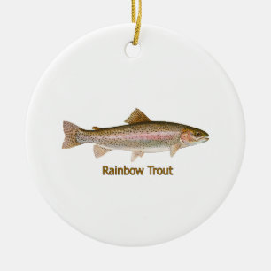 Ornement En Céramique Truite arc-en-ciel (intitulé)