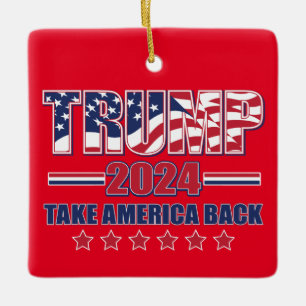 Ornement En Céramique Trump 2024 : Reprendre l'Amérique