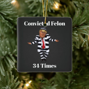 Ornement En Céramique Trump condamné Felon Céramique Ornament