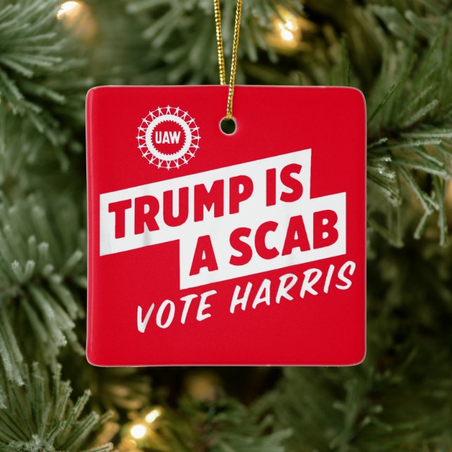 Ornement En Céramique Trump est le président de Scab Vote Harris 2024 (Arbre)