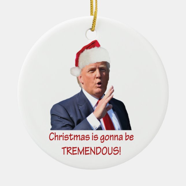 Ornement En Céramique Trump : Noël va être formidable ! (Devant)