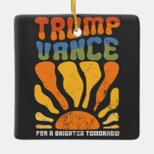 Ornement En Céramique Trump Vance pour un avenir meilleur Retro Boho