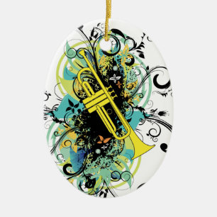 Ornement En Céramique Trumpet Grunge Swirl