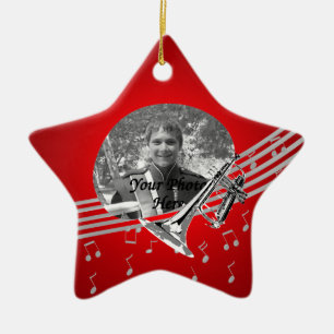 Ornement En Céramique Trumpet Music Rouge