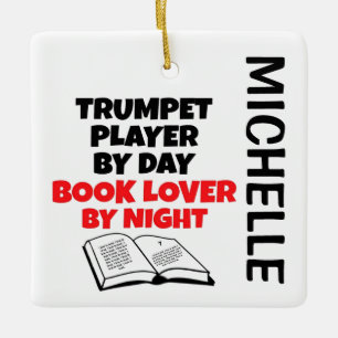 Ornement En Céramique Trumpet Player aime lire CUSTOM