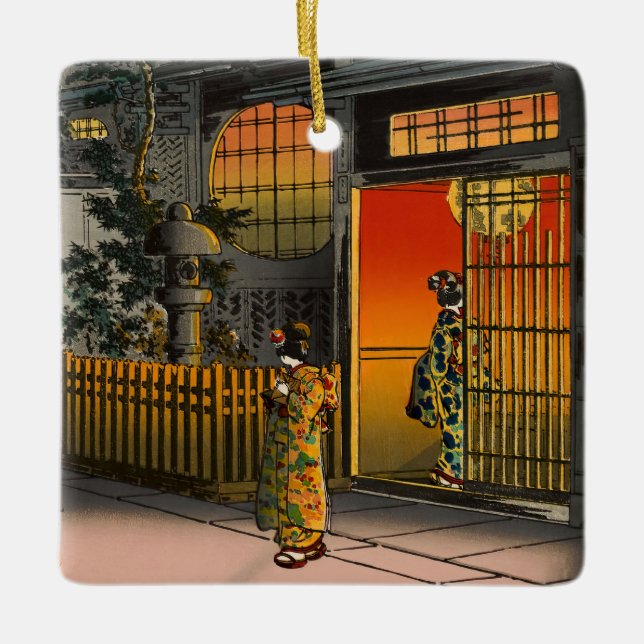 Ornement En Céramique Tsuchiya Koitsu - Side Street Araki à Yotsuya (Devant)