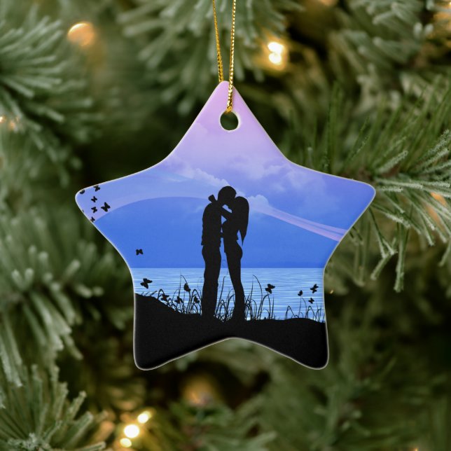 Ornement En Céramique Tu me donnes des papillons (Arbre)