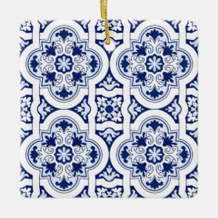 Ornement En Céramique Tuile bleue portugaise