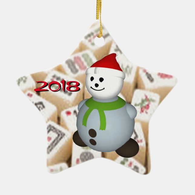 Ornement En Céramique Tuiles de Mahjong (Dos)