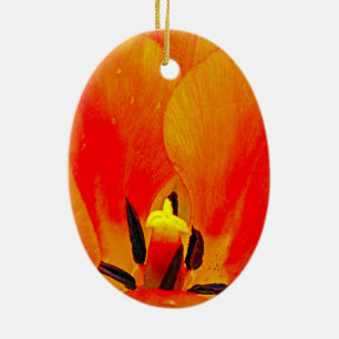 Ornement En Céramique Tulipe Orange
