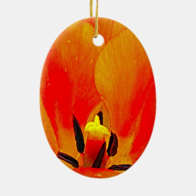 Ornement En Céramique Tulipe Orange (Dos)