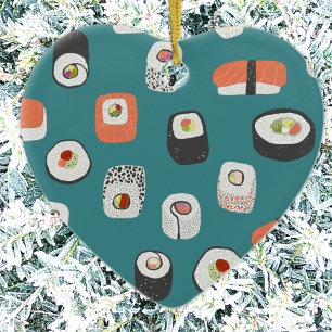 Ornement en céramique Turquoise Sushi