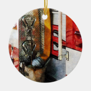 Ornement En Céramique Tuyau d'incendie, seau et buse