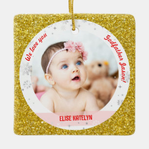 Ornement En Céramique Twin Girl Boy Photo Godfather First Christmas Baby