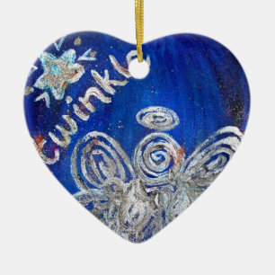 Ornement En Céramique Twinkle Argent Angel Art Cadeau de vacances