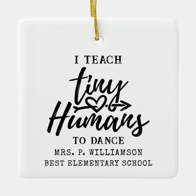 Ornement En Céramique Typographie de script de l'enseignant de danse per (Devant)