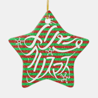 Ornement En Céramique Typographie étoilée Joyeux Noël et 8 autres langue