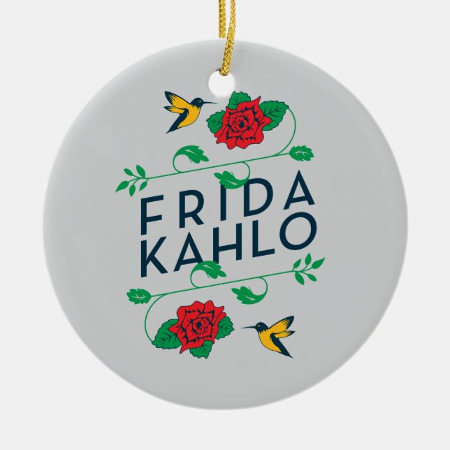 Ornement En Céramique Typographie florale de Frida Kahlo | (Devant)