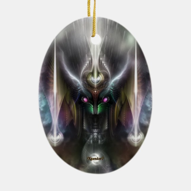 Ornement En Céramique Tyrinan Le Dieu Horikine de la guerre (Dos)