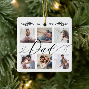 Ornement En Céramique Un cadeau pour papa Collage de photos pour les fa