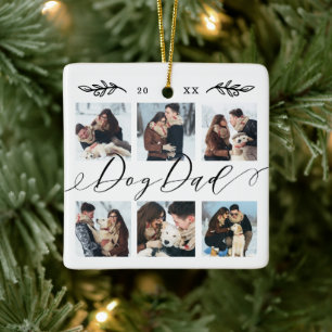 Ornement En Céramique Un cadeau pour papa de chien Collage photo de la