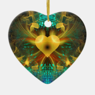 Ornement En Céramique 'Un coeur d'or peut changer le monde'