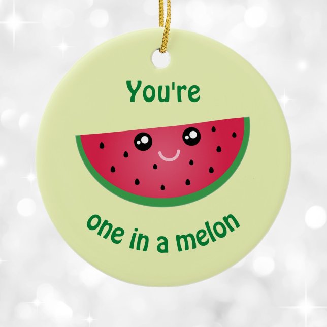 Ornement En Céramique Un Dans Un Melon Funny Kawaii Watermelon Noël (Créateur téléchargé)