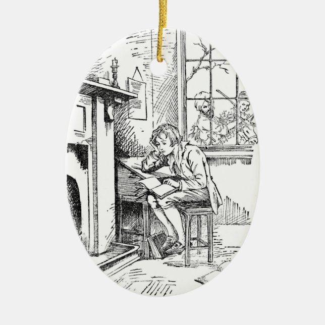 Ornement En Céramique Un garçon seul (Devant)