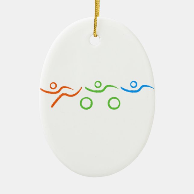 Ornement En Céramique Un grand cadeau de Triathlon pour votre ami ou fam (Devant)
