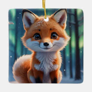 Ornement En Céramique Un petit renard