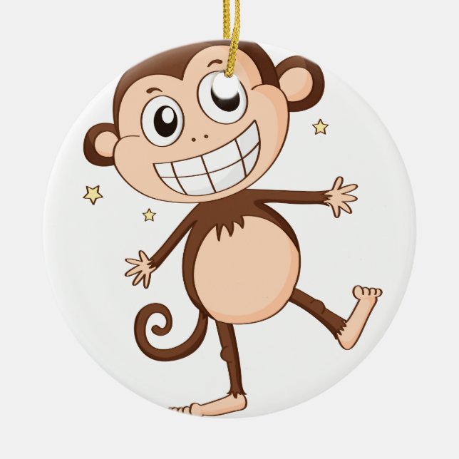 Ornement En Céramique un singe (Devant)