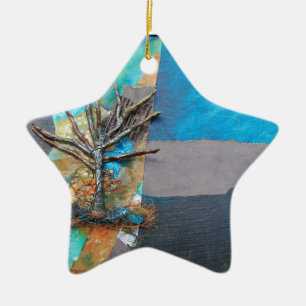 Ornement En Céramique Une colline d'arbre