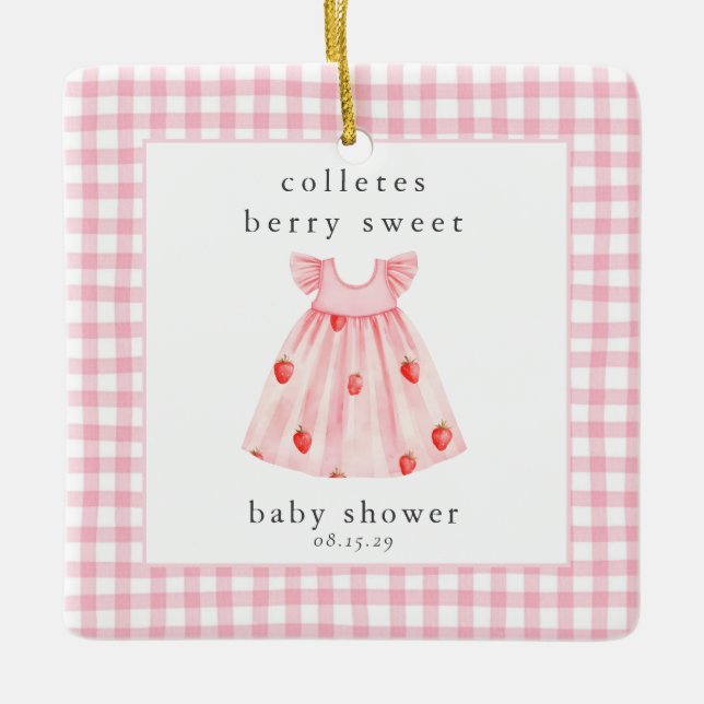 Ornement En Céramique Une fraise Baby shower Berry Sweet (Devant)