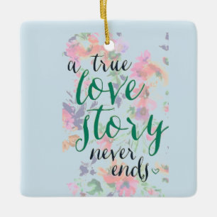 ORNEMENT EN CÉRAMIQUE **UNE VRAIE HISTOIRE D'AMOUR** ORNAMENT DE NOËL