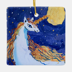 Ornement En Céramique Unicorne "L'art des enfants"