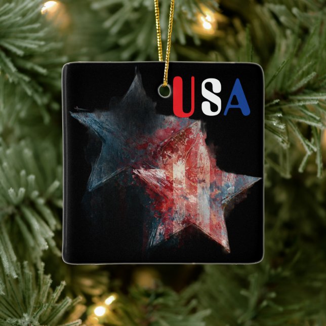 Ornement en céramique USA (Arbre)