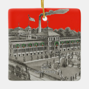 Ornement En Céramique Usine Elgin l'Illinois 1871 de montre d'Elgin