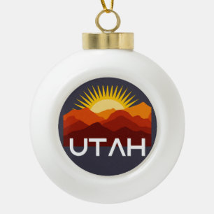 Ornement en céramique Utah Retro Vintage Coucher d