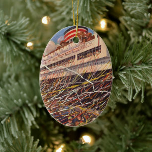 Ornement En Céramique Vacances en bateau de croisière vintage; Bon Voyag