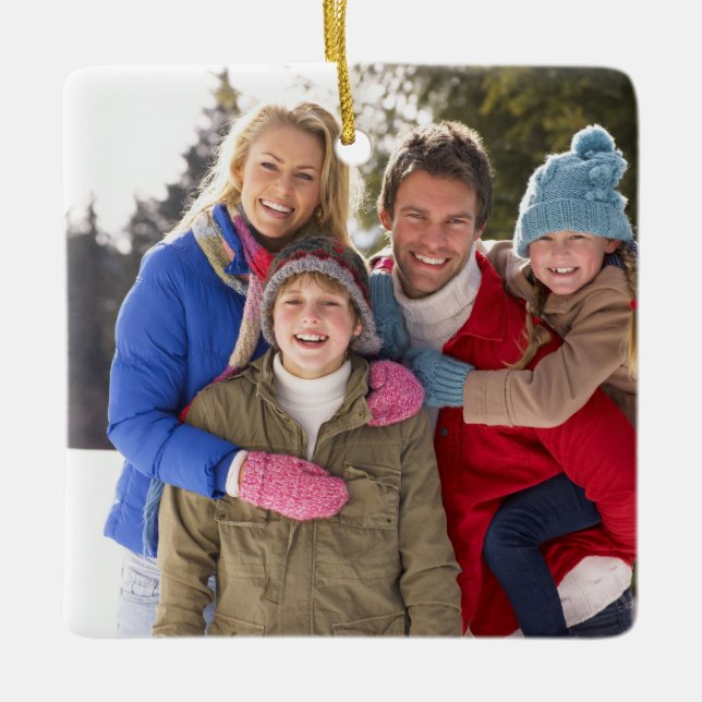 Ornement En Céramique Vacances faites sur commande de Noël de photo de (Devant)