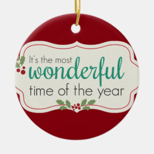 Ornement En Céramique Vacances Merveilleuses