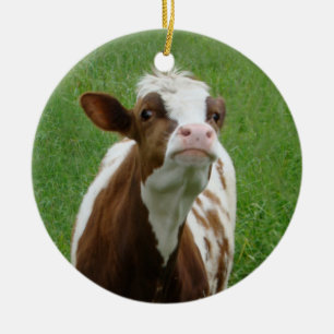 Ornement En Céramique Vache laitière sur la ferme