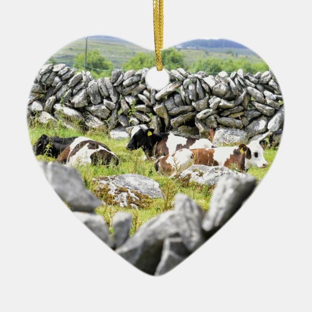 Ornement En Céramique Vaches Moo (Devant)