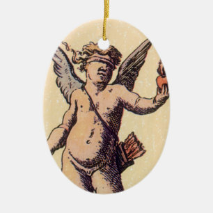 Ornement En Céramique Valentines Cupid avec les yeux bandés, Carte de Ta