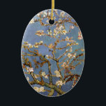 Ornement En Céramique Van Gogh Almond Blossom<br><div class="desc">Vincent Van Gogh Série de peinture nature - Fleur d'amandes dans les tons bleus</div>